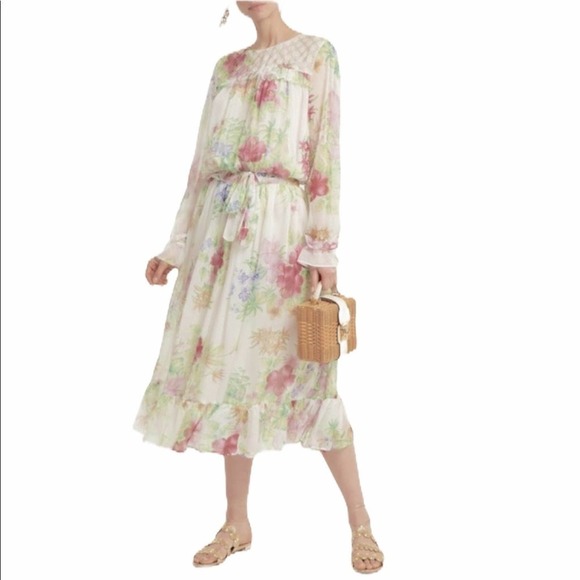 NWT Dodo Bar Or Vitti Floral Print Embellished Dress SZ 8 44 - Picture 2 of 12